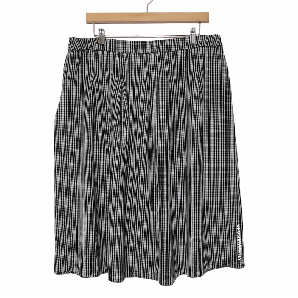 NY Collection Pleated Check Skirt - Picture 5 of 9